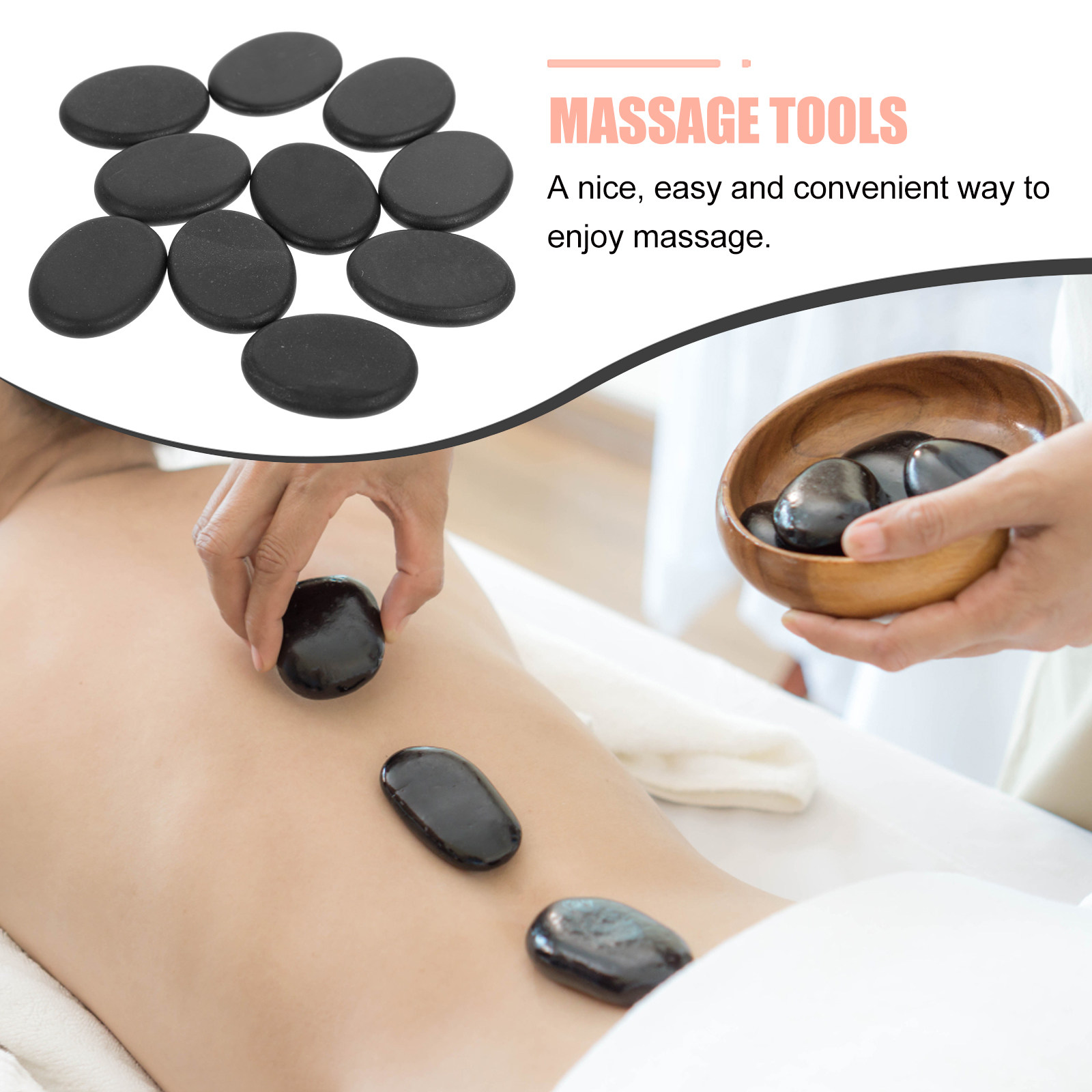 10Pcs Volcanic Hot Stones Natu - огляд і ціна Foot Spa