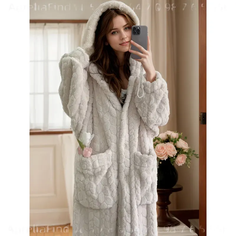 Women's Flannel Robe Autumn Wi - огляд і ціна Bathrobe